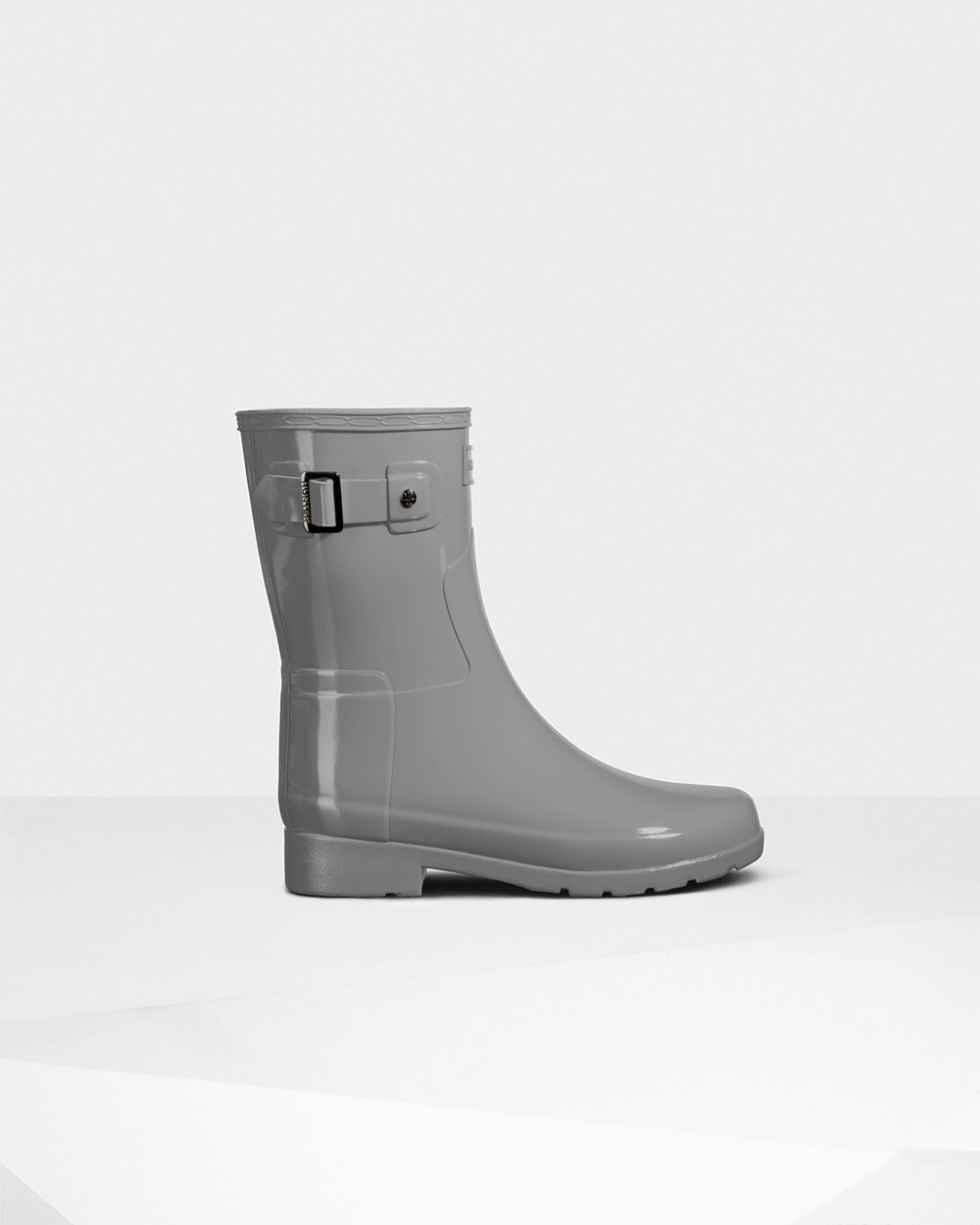 Botas de Lluvia Cortas Hunter Mujer - Refined Slim Fit Gloss - Grises - XGBCVRY-57